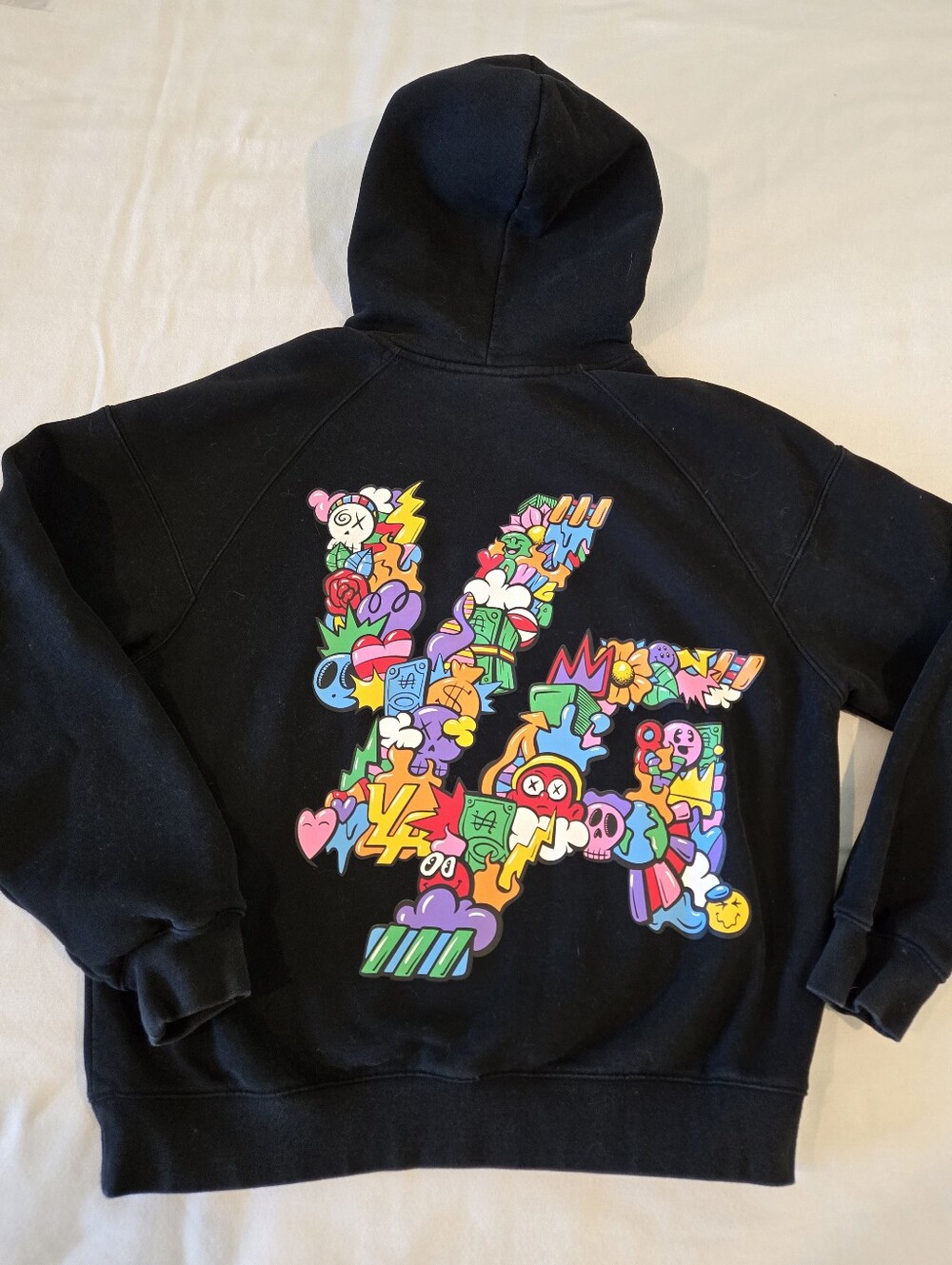 YoungLA Men’s Black Meltdown Trippy Logo Hoodie Size Large